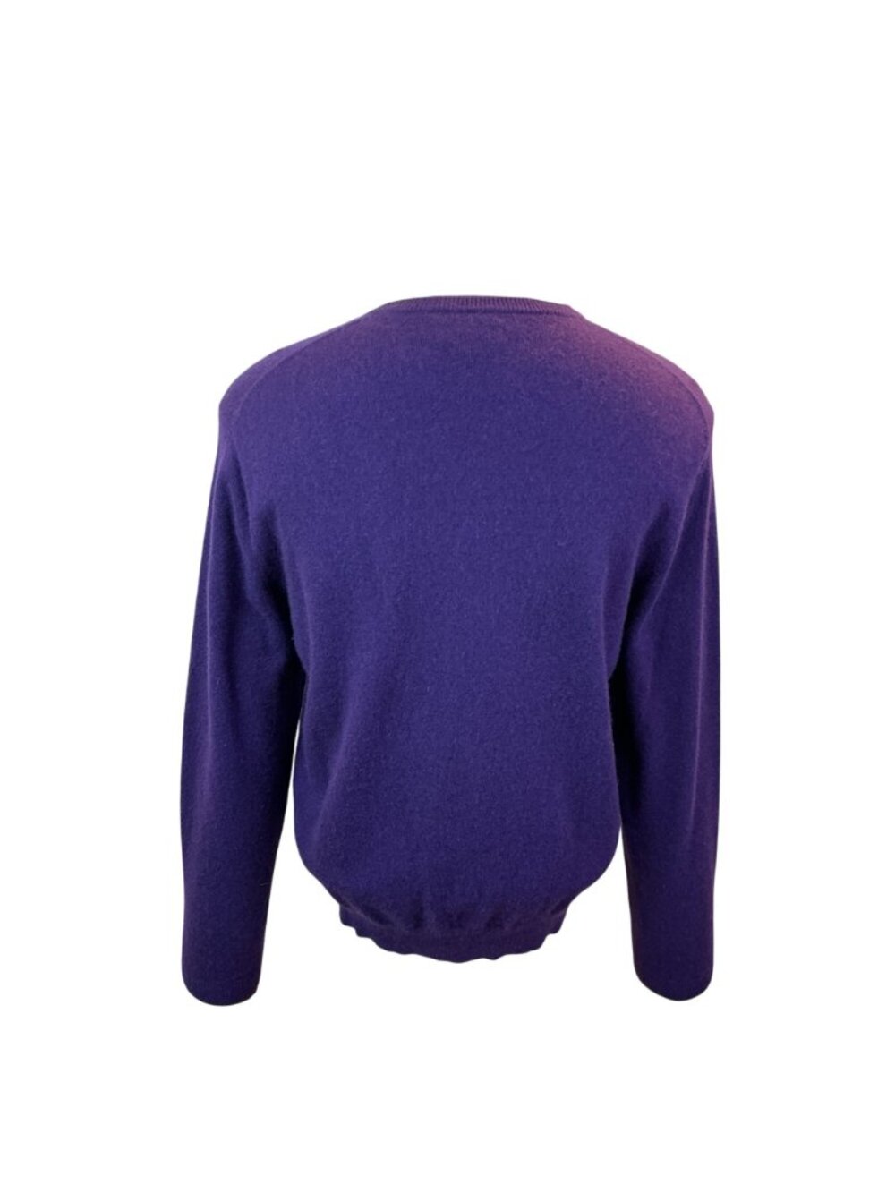 Club Room Estate 100% Cashmere Purple V-Neck Pullover Sweater Mens Large - Picture 6 of 10